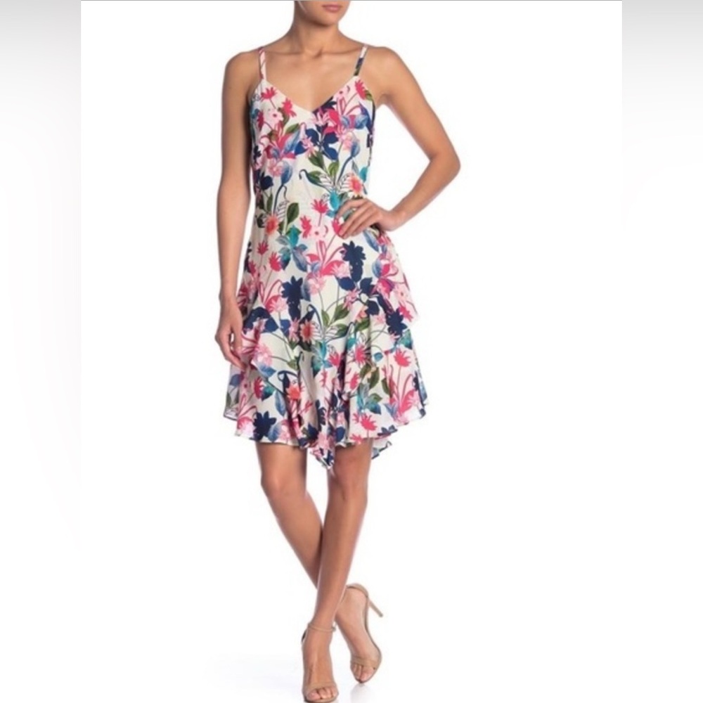 Parker Knox Ruffle Dress in Floral Fiesta Size 6 New With Tag